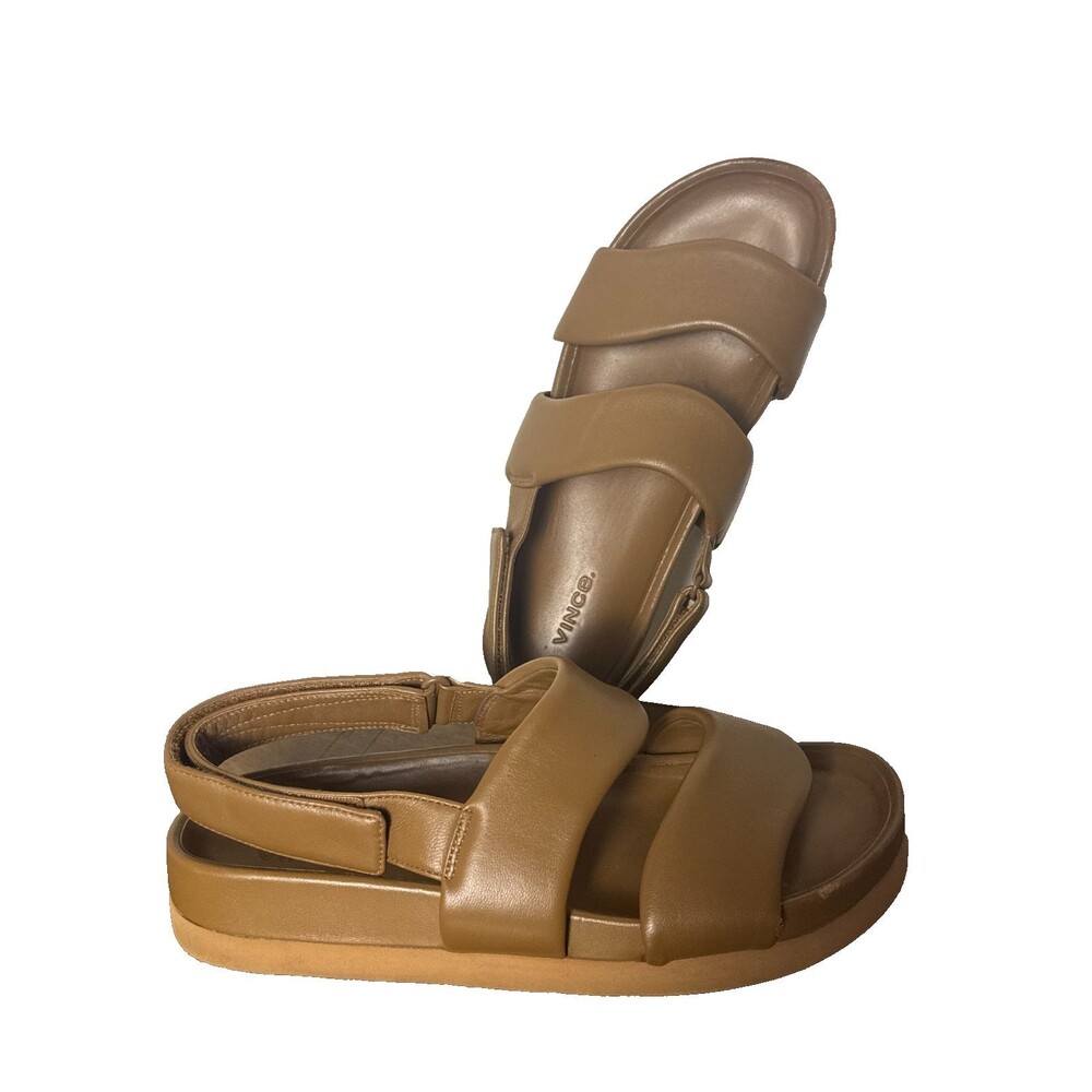 Vince Gemini Strappy Slingback Leather Sandals Women's US 10M Tan